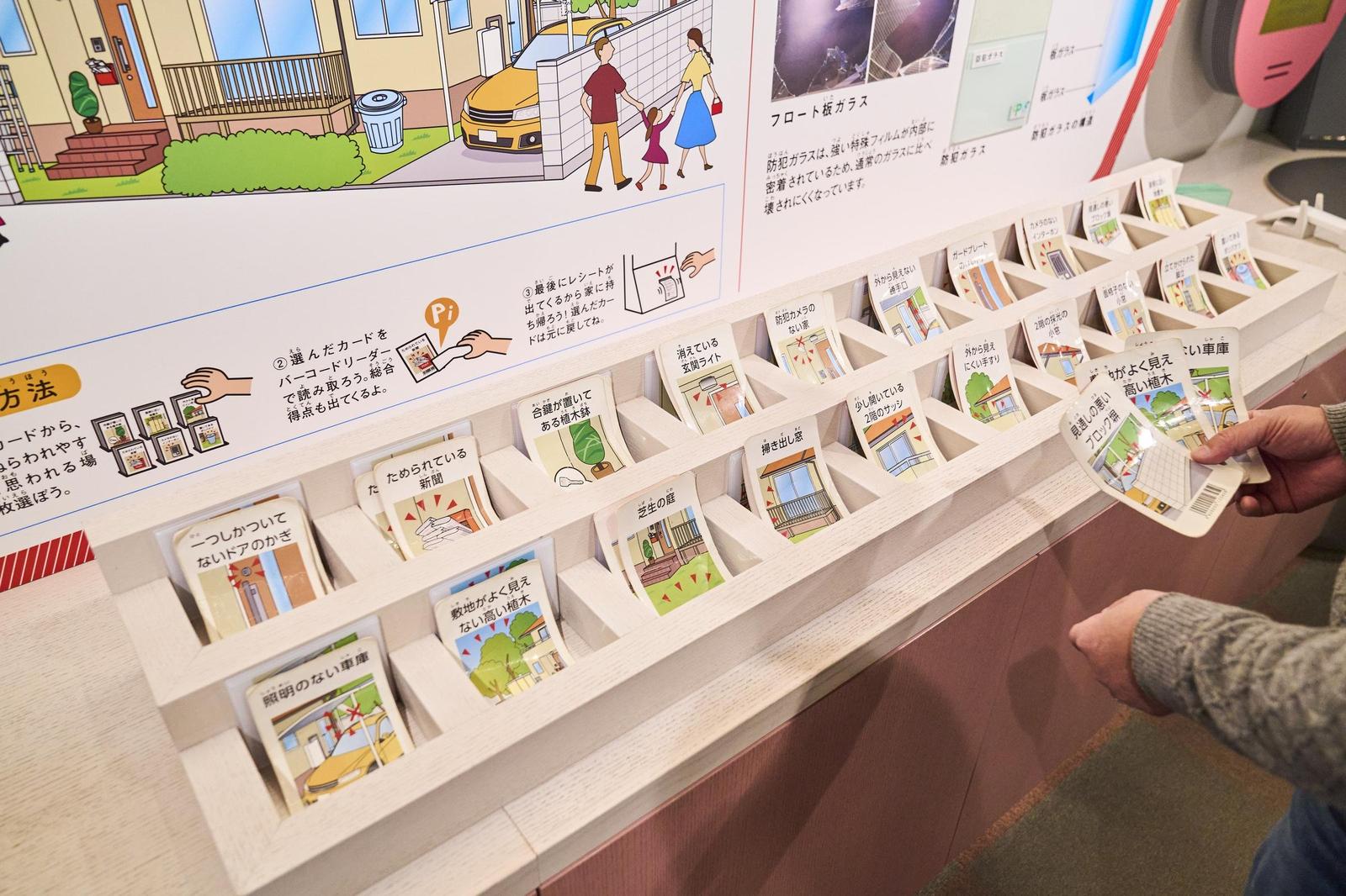 泥棒に狙われやすいポイントをゲーム感覚で学べる。