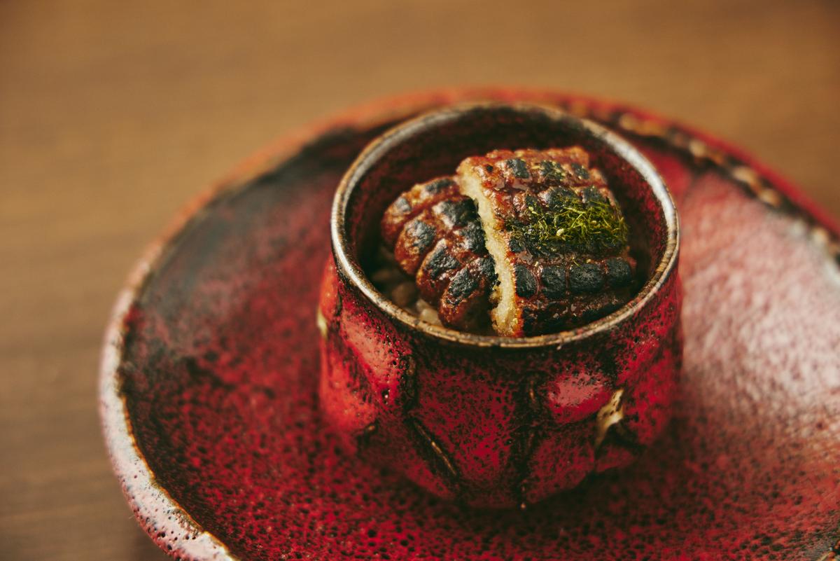 Vegan grilled eel served at the pop-up event.　Art Direction / NORIAKI TANIMURA　Photography / HIROSHI TAKIGAWA