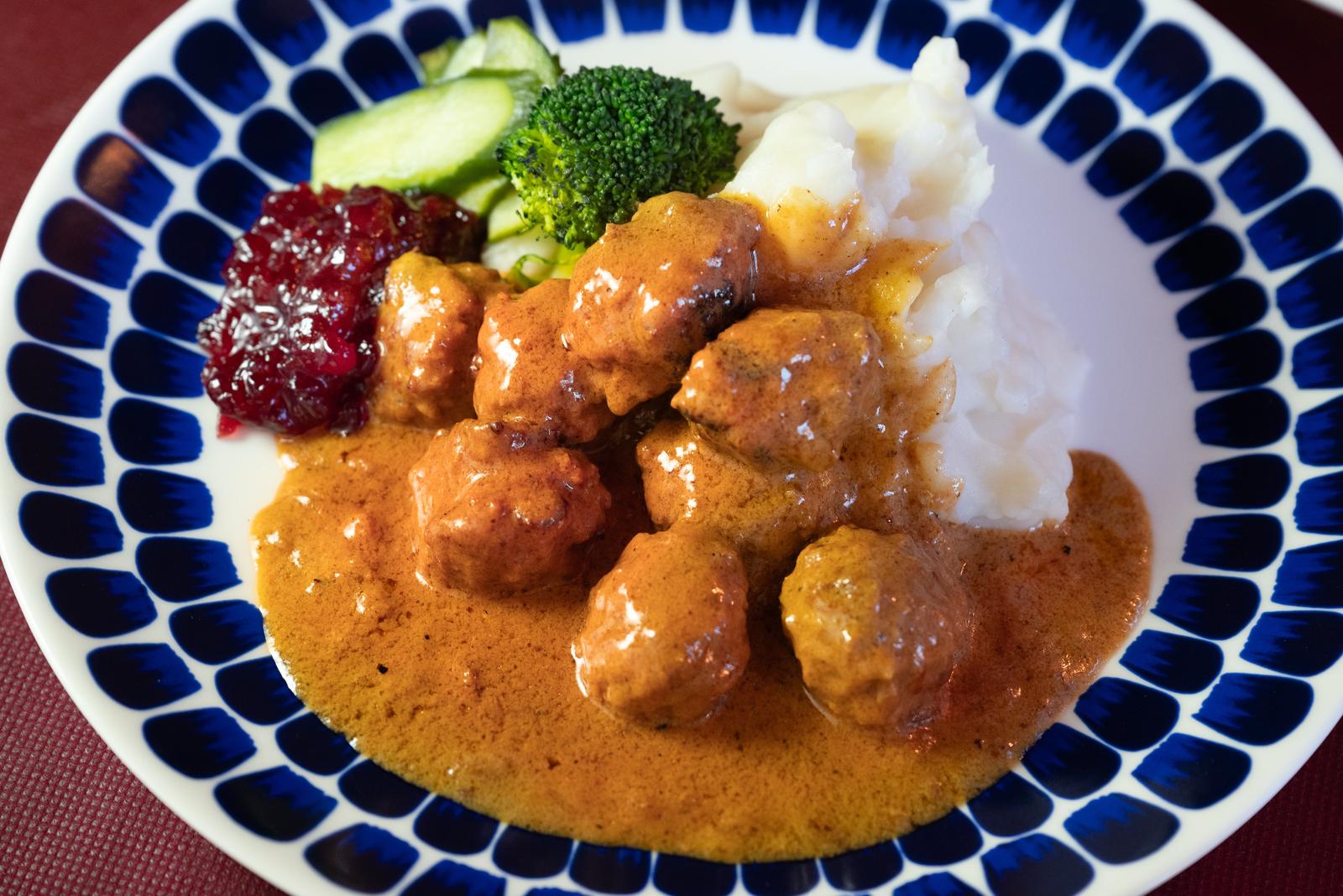 The restaurant's most popular dish, Swedish meatballs with lingonberry sauce.