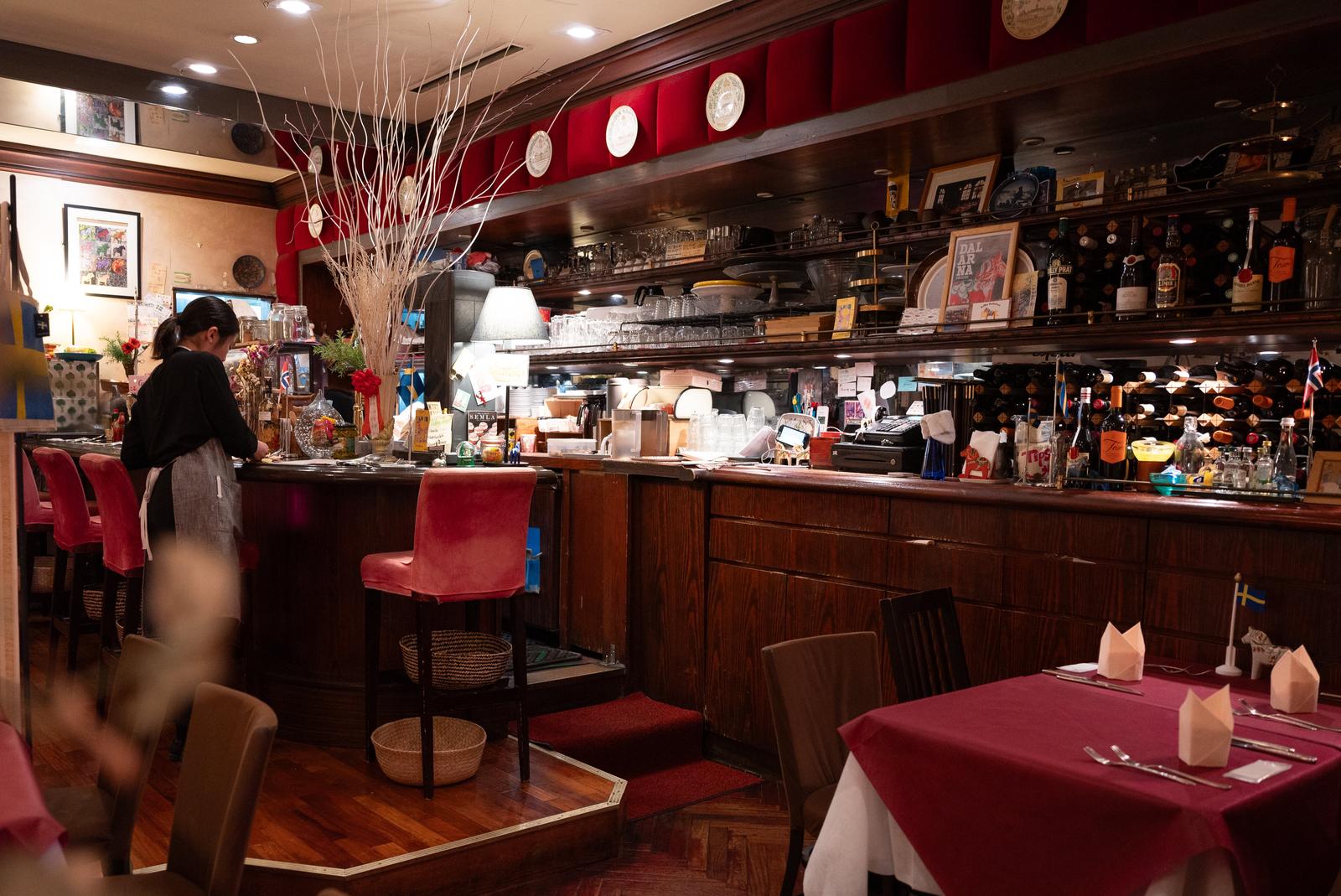 Inside the restaurant.