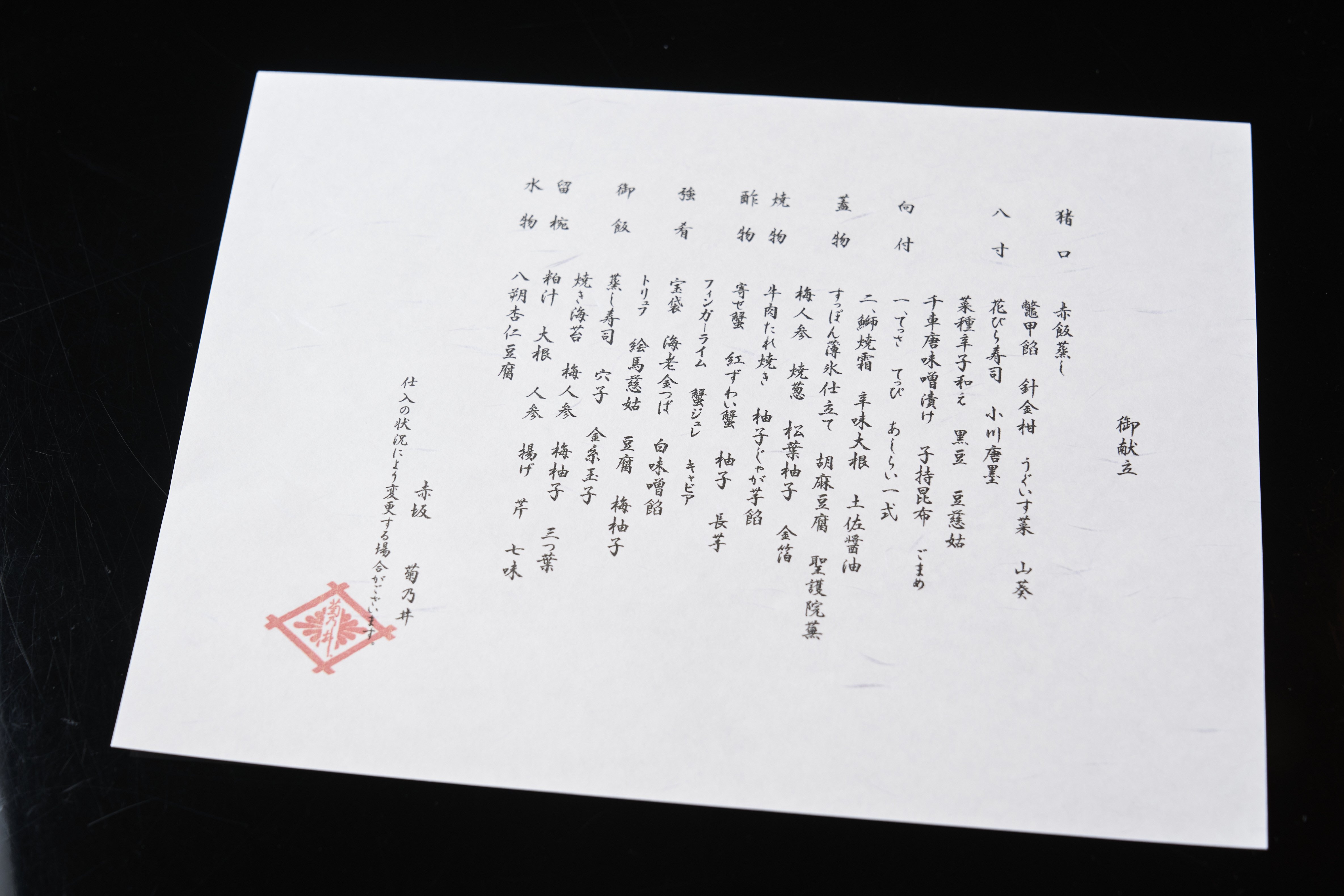  The menu is created by Murata.