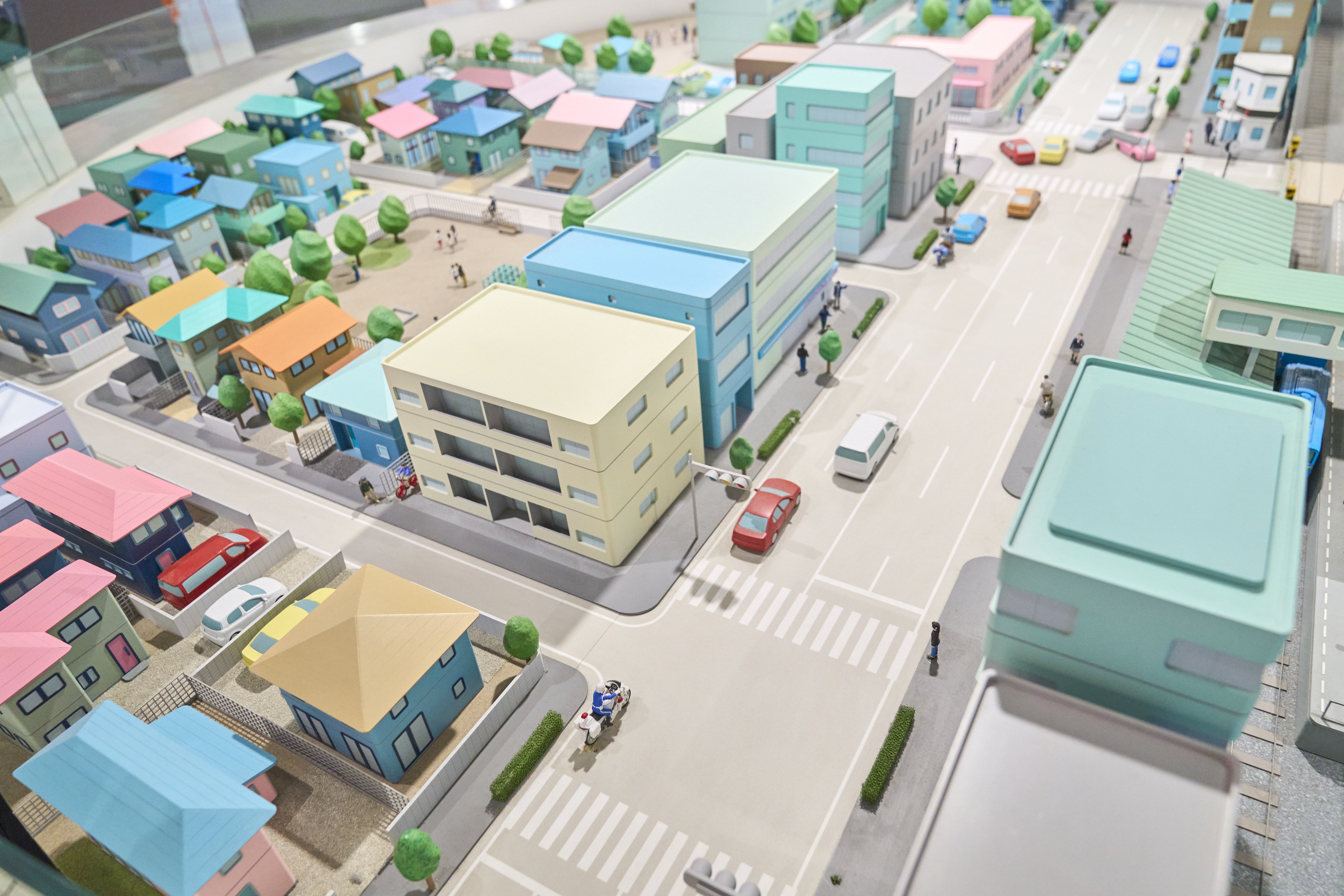 A detailed urban diorama.