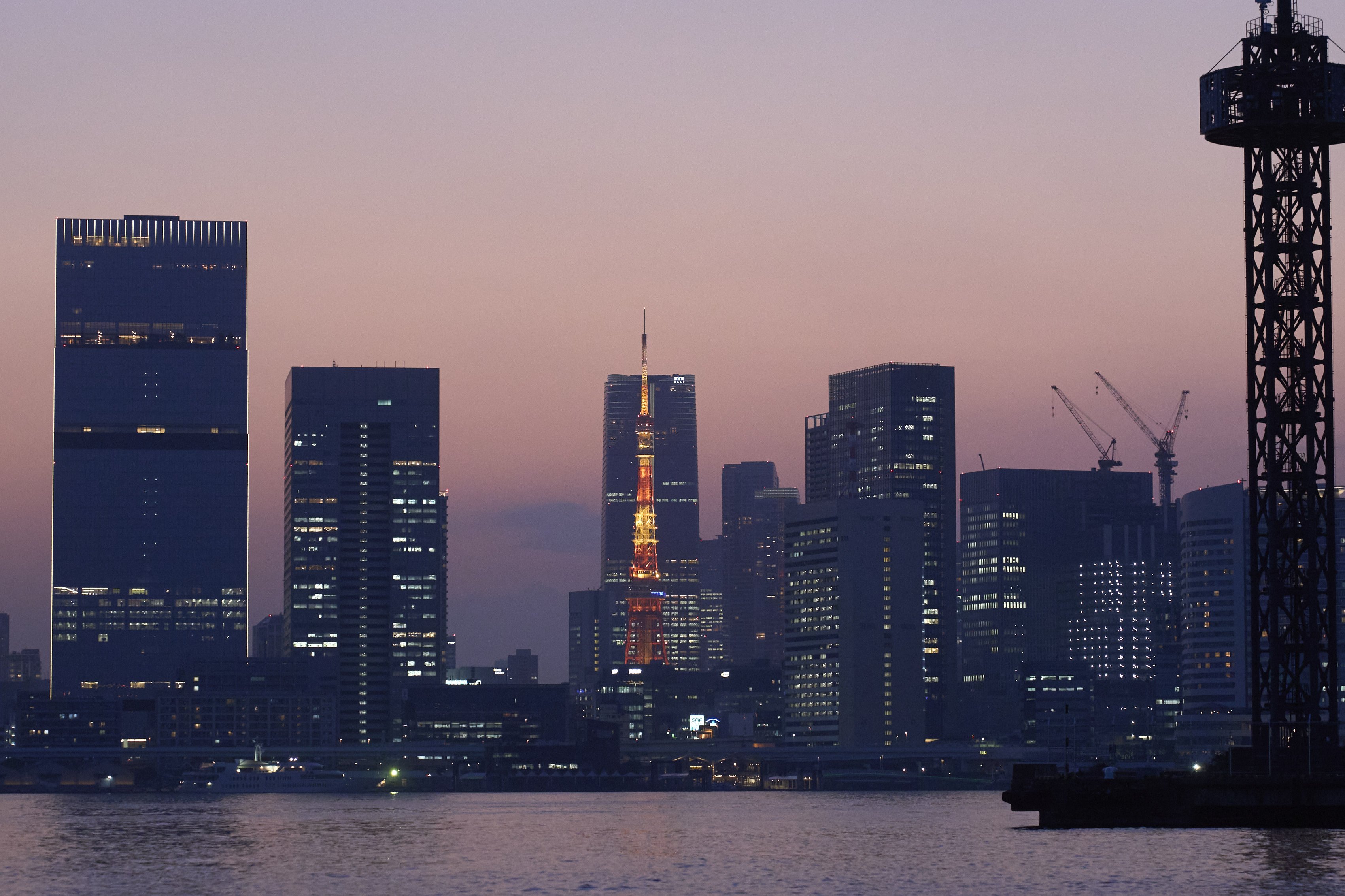 Tokyo Tower at dusk.