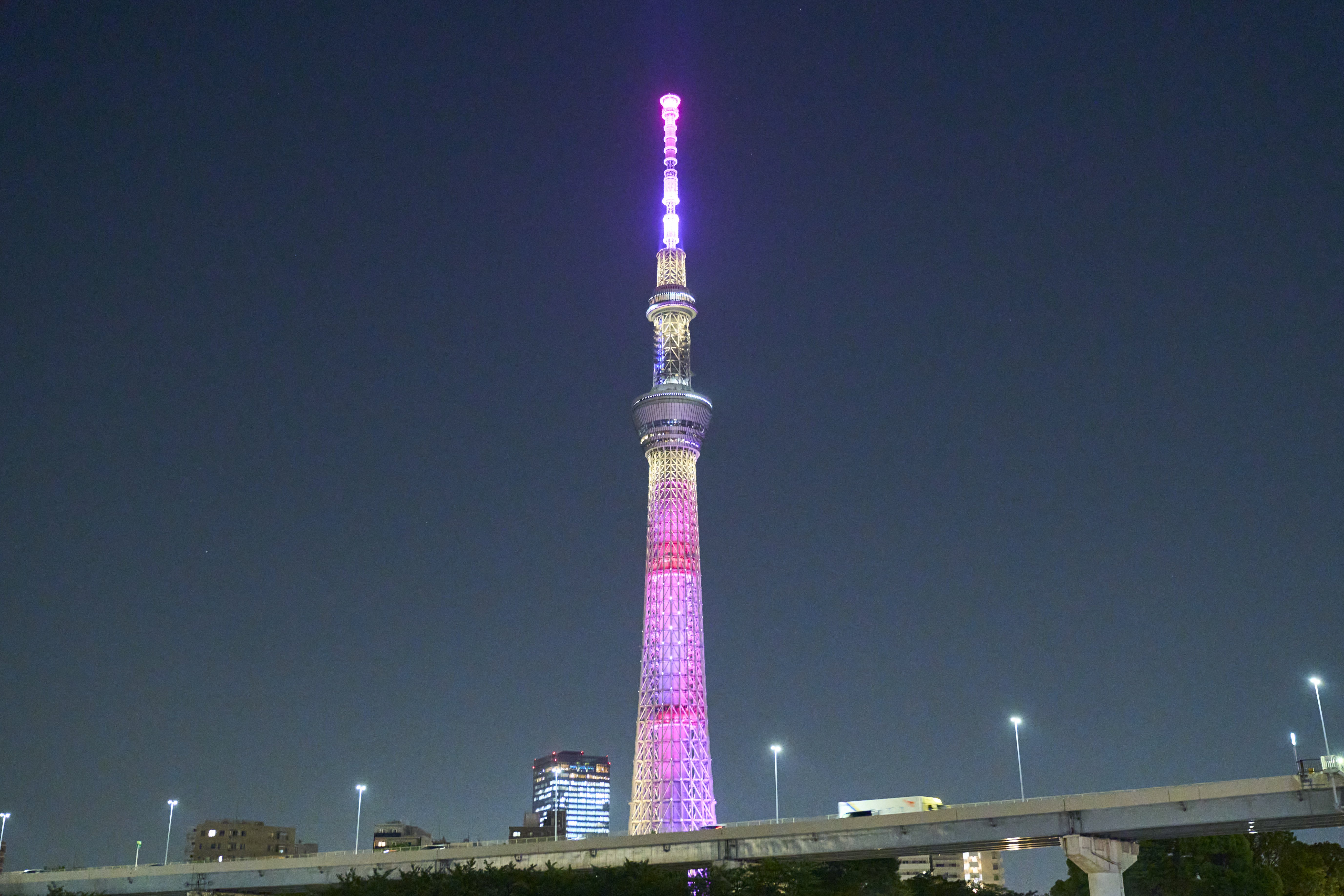 Toward the end of the cruise, the boat idles for a view of Tokyo Skytree.