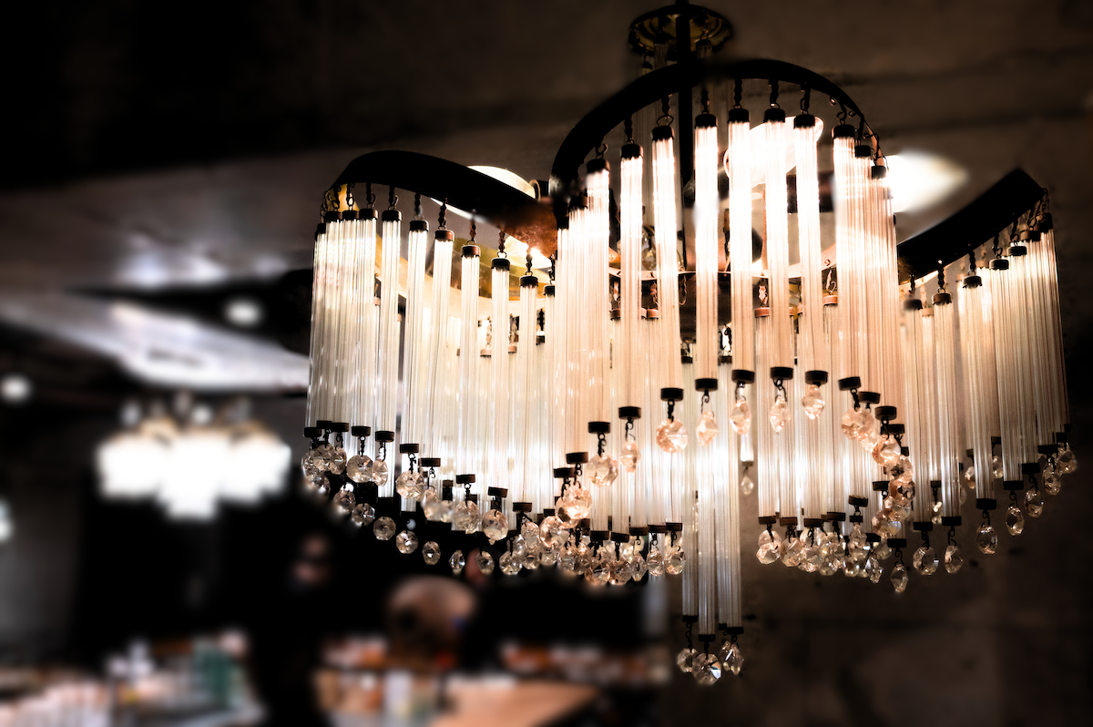 The chandeliers were also brought from Georgia.