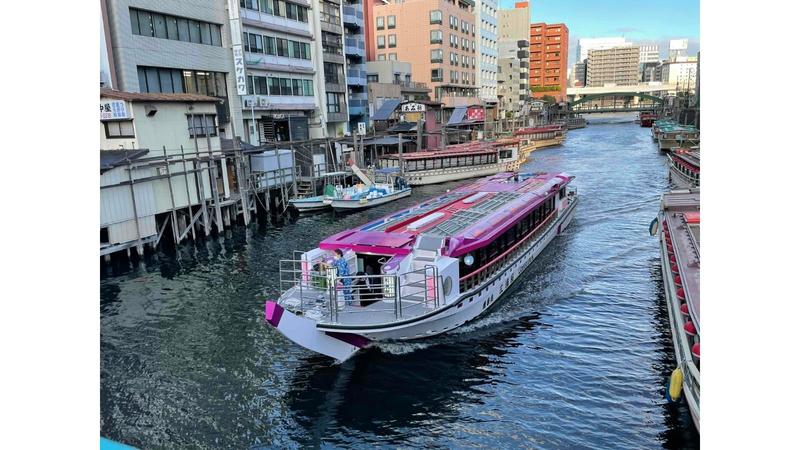 Yakatabune (Roofed Boat) Powered by Biofuel Sails the Sumida River in Tokyo